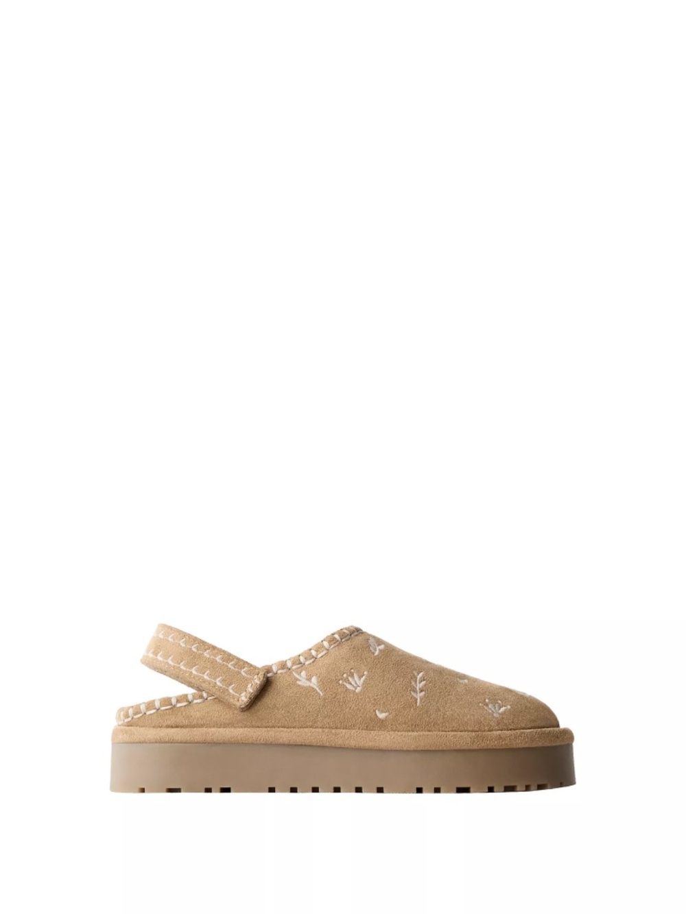 ZARA Emboidered faux fur clogs